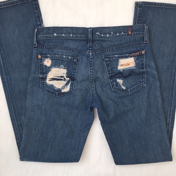 Rare 7 For All Mankind Straight Leg Jeans EUC - Picture 3 of 4